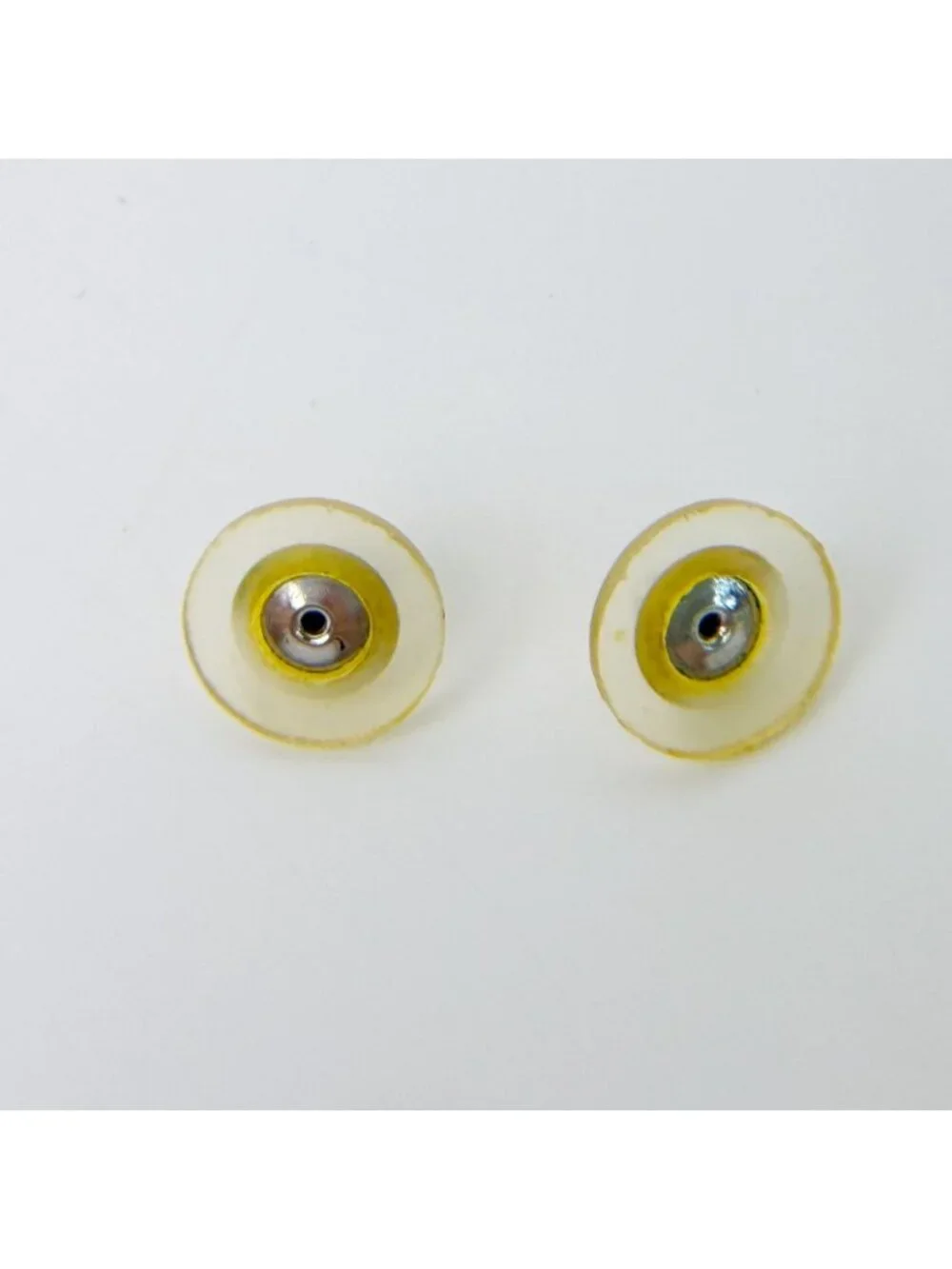 Chanel CC Logo Quilted Plate Earrings Plated Silver 05c Vintage